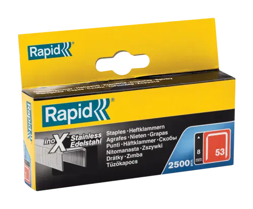 Rapid No.13 High Performance Staples - 10mm Leg, Galvanized Steel, Pack Of 2500 (Fits Rapid R13, R33 Staple Guns)