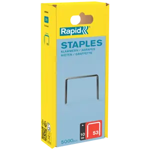 Rapid Tackerklammern Typ 53, 14 mm, 2.500 Stk. Feindrahtklammern | Galvanisierter Qualitätsstahl; präziser Anschnitt; kompatibel mit Typ 53 Tackern; für Holz, Stoffe und Leder; 14 mm Länge