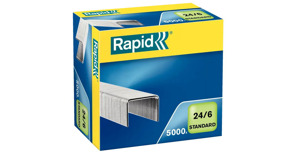 Rapid Agrafes Galvanisées Standard 24/6 Mm - Lot De 50 000 Pièces Pour Agrafeuse