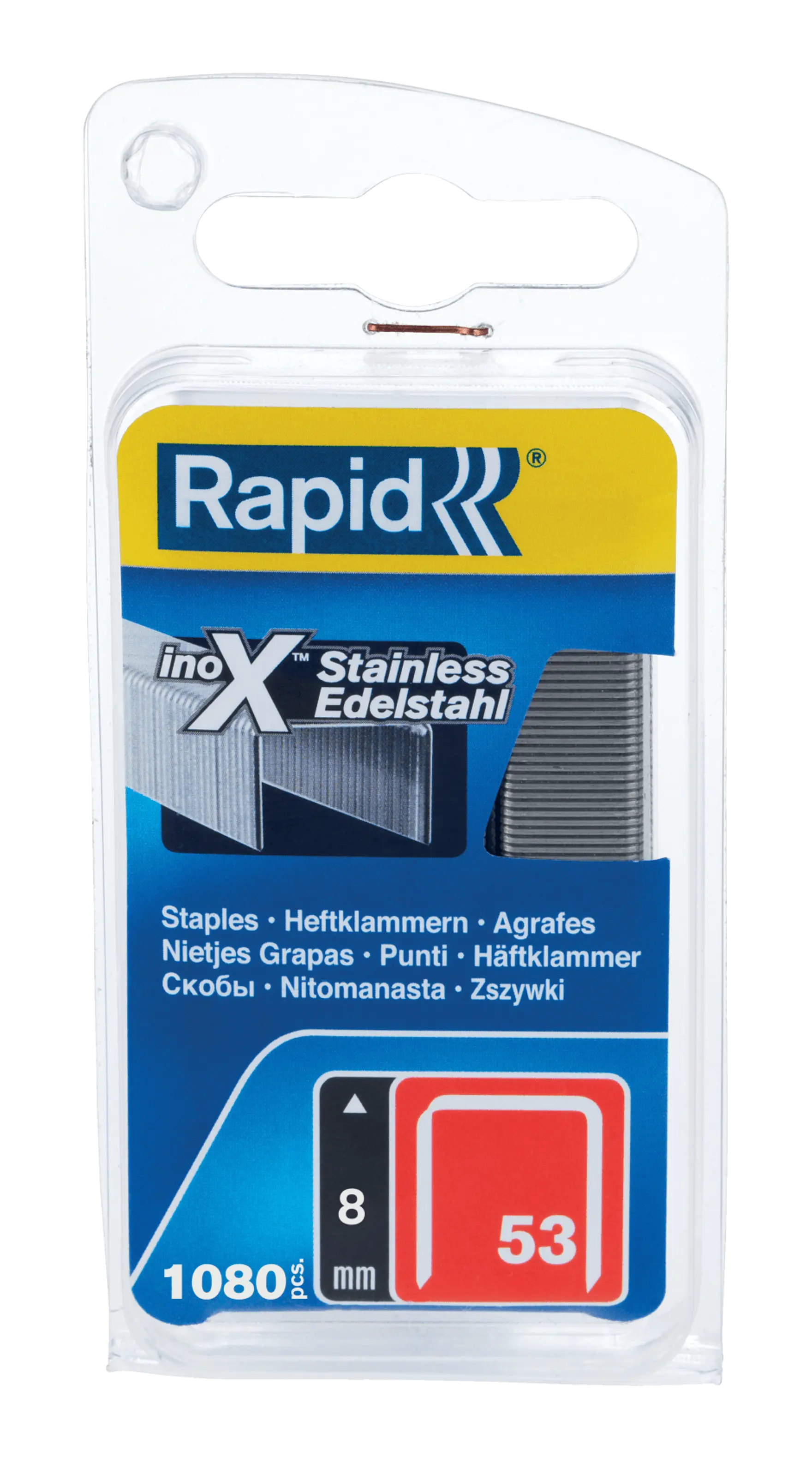 Rapid No. 53 Finewire staple Stainless steel 8 mm RAPIDREDESIGN