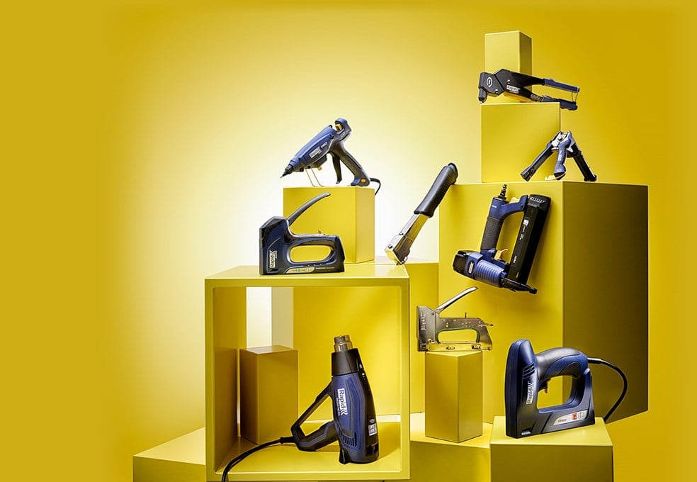 Rapid tools - staple guns, nail guns, glue guns, rivet pliers, hot air guns, fence pliers